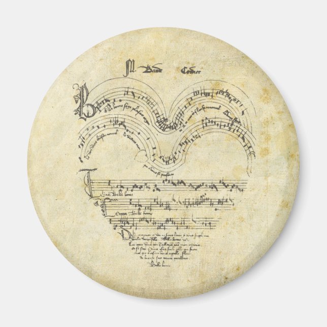 Medieval Manuscript Heart Magnet (Framsidan)