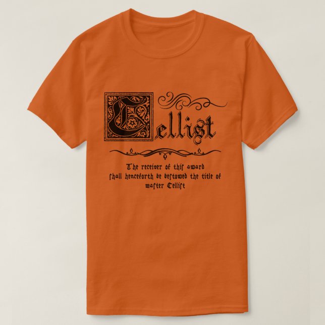 Medieval Master Cellist T Shirt (Design framsida)