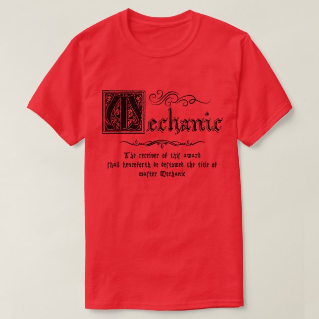 Medieval Master Mechanic T Shirt (Design framsida)