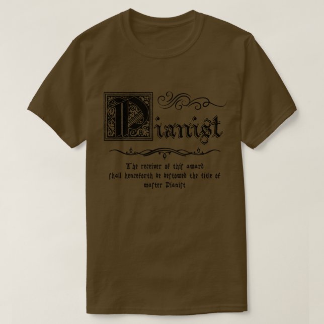 Medieval Master Pianist T Shirt (Design framsida)
