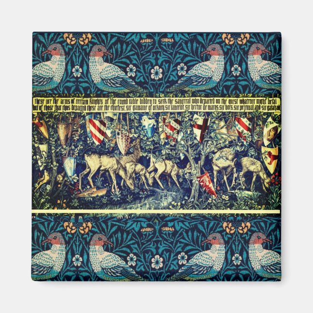 MEDIEVAL MATTA ELLER TAPESTRY FOR METALL DOLLHOUSU MAGNET (Framsidan)