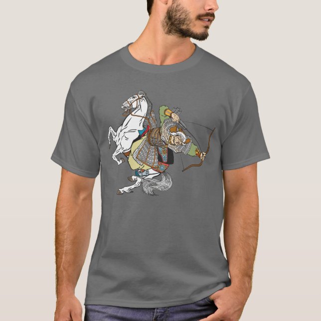 Medieval Mongol-krigare T-Shirt (Framsida)