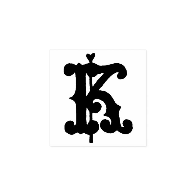 Medieval Monogram Vintage initial brev K Stämpel (Tryck)