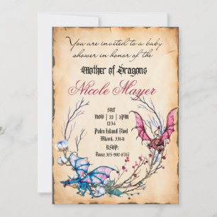 Medieval Mor av Dragons Baby Shower-inbjudan Inbjudningar