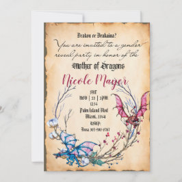 Medieval Mor of Dragons Gender Revea-inbjudan Inbjudningar