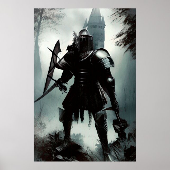 Medieval Mörk Knight Poster (Framsidan)