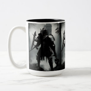 Medieval Mörk Knight Två-Tonad Mugg