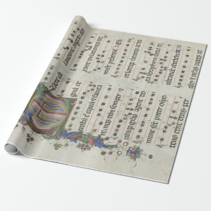 Medieval Music Illuminated Manuscript Presentpapper