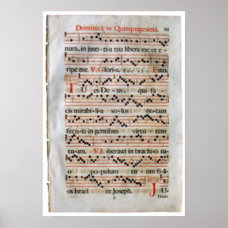 Medieval Music Score Poster