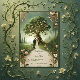 Medieval mystic Enchanted Forest Bröllop Inbjudningar