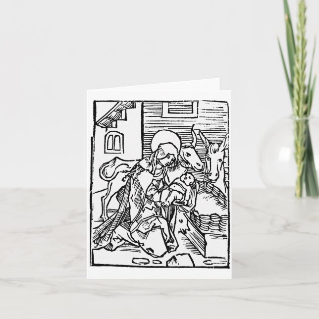 MEDIEVAL NATIVITY CHRISTMAS CARD HELGKORT (Framsida)