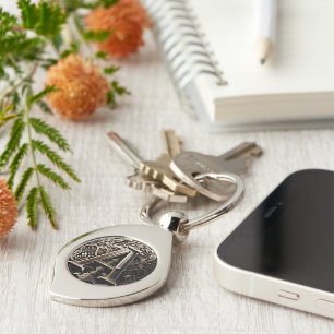 Medieval Ornamental Blommigt Brev A Swirl Silverfärgad Nyckelring