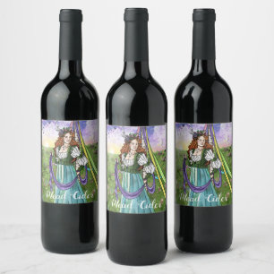 Medieval Peasant Maypole Cider Vinflaska Etikett