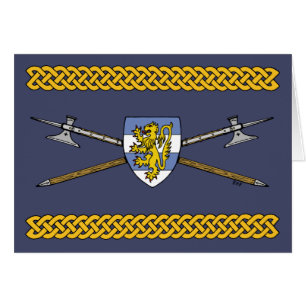 Medieval Poleaxes och Shield Hälsningskort