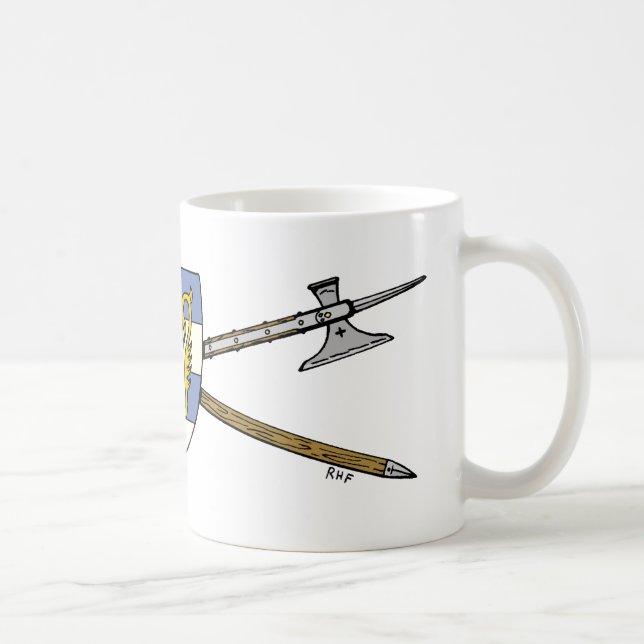 Medieval Poleaxes och Shield Kaffemugg (Höger)