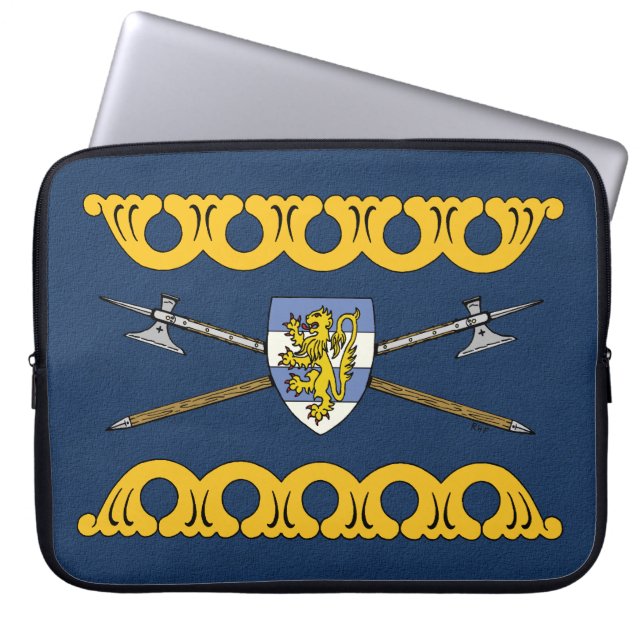 Medieval Poleaxes och Shield Laptop Fodral (Framsidan)