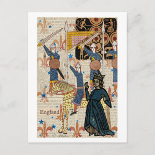 Medieval Queen och Knight Vykort
