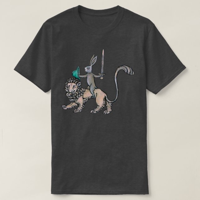 Medieval Rabbit rider en Lejon eftersom han kan T Shirt (Design framsida)