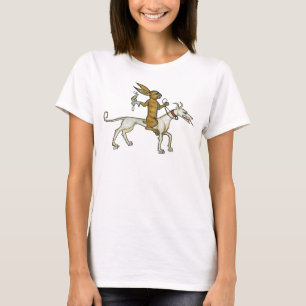 Medieval Rabbit Riding Hund och Holding Snigel T Shirt
