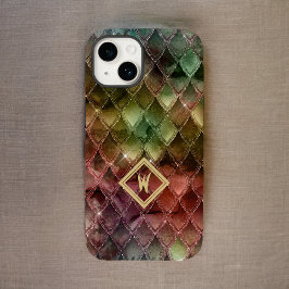 Medieval Rainbow Dragon Scales med en initial sing