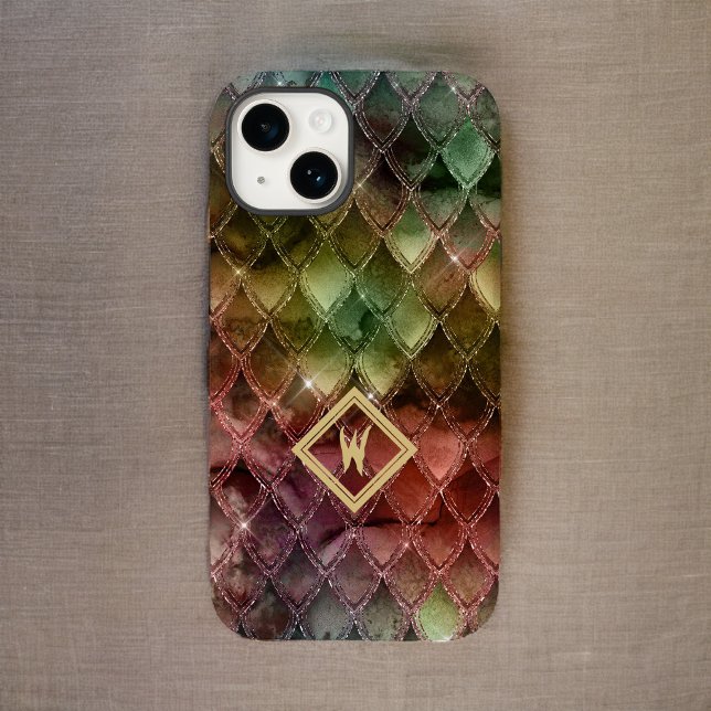 Medieval Rainbow Dragon Scales med en initial sing (Skapare uppladdad)