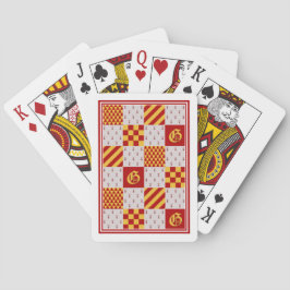 Medieval Red Gult Vair Ermine Heraldic Mönster Casinokort