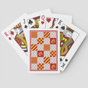 Medieval Red Gult Vair Ermine Heraldic Mönster Casinokort