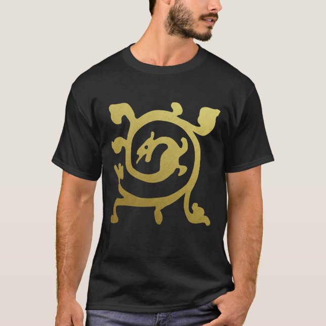 Medieval Renaissance Herald Dragon Metallic T Shirt (Framsida)