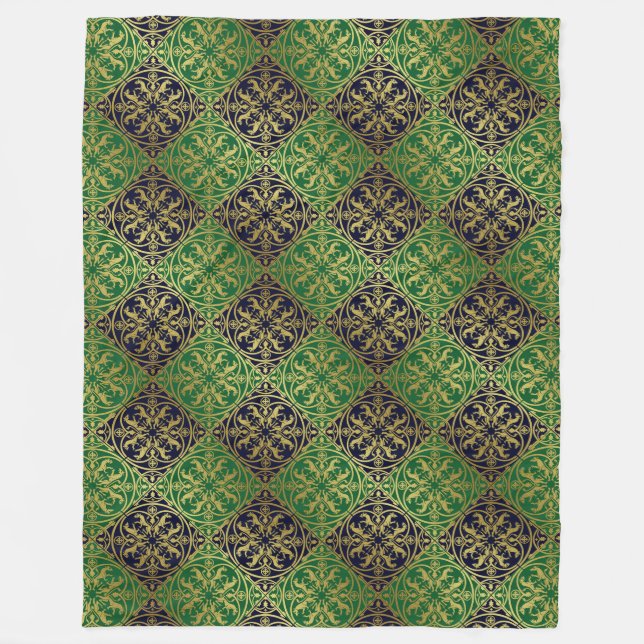 Medieval Renaissance Herald Lejon Leopard Metallic Fleecefilt (Framsidan)