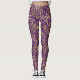Medieval Renaissance Herald Lejon Leopard Metallic Leggings