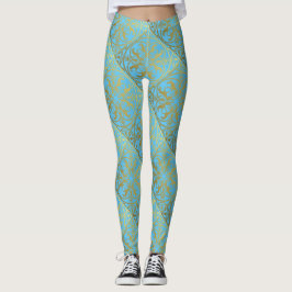 Medieval Renaissance Herald Lejon Leopard Metallic Leggings