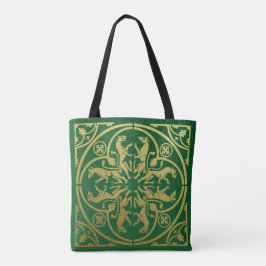 Medieval Renaissance Herald Lejon Leopard Metallic Tygkasse