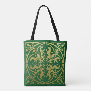 Medieval Renaissance Herald Lejon Leopard Metallic Tygkasse