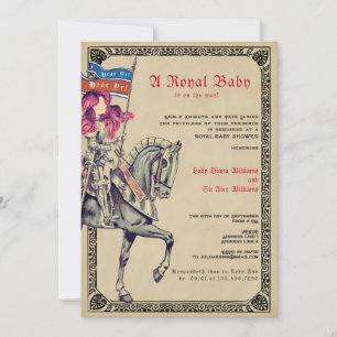 Medieval Renaissance Knight Renfaire Baby Shower Inbjudningar