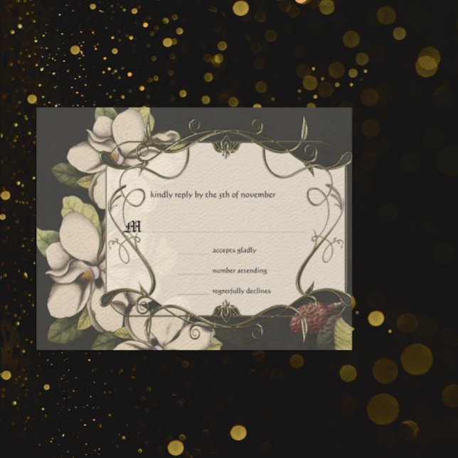 Medieval Renaissance Magnolia Bröllop OSA Kort (Skapare uppladdad)