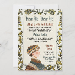 Medieval Renaissance Prince Birthday Investigation Inbjudningar