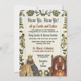 Medieval Renaissance Royal Bröllop Inbjudningar