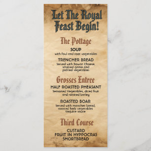 Medieval Renaissance Royal Bröllop Meny