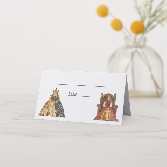 Medieval Renaissance Royal Bröllop-platskort Placeringskort (Framsida)