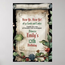 Medieval Renaissance Rulla födelsedag Poster