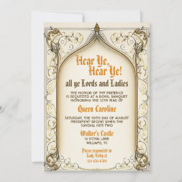 Medieval Renaissance Uppmaning på födelsedagstid Inbjudningar