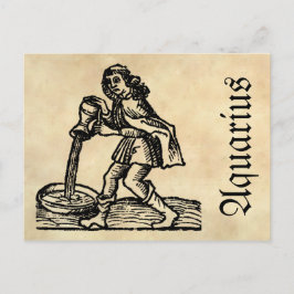 Medieval Renaissance Zodiac Symbol Aquarius Vykort