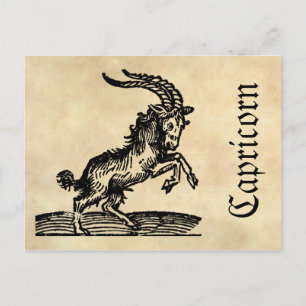 Medieval Renaissance Zodiac Symbol Capricorn Vykort