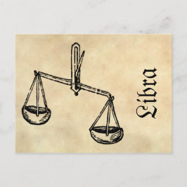 Medieval Renaissance Zodiac Symbol Libra Vykort
