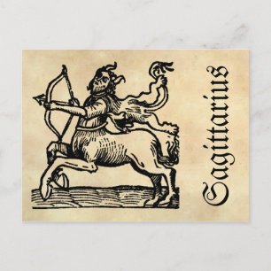 Medieval Renaissance Zodiac Symbol Sagittarius Vykort