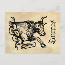 Medieval Renaissance Zodiac Symbol Taurus Vykort
