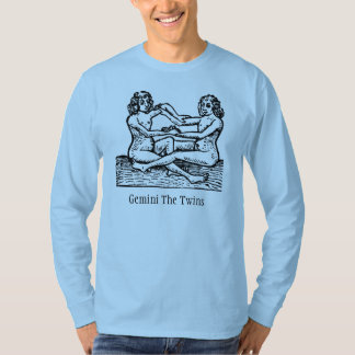 Medieval Renaissance Zodiac visar Gemini Twillinga T Shirt