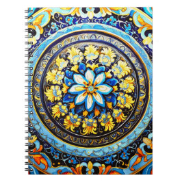 Medieval Roman Italiana Majolica Blommigt Anteckningsbok