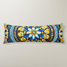 Medieval Roman Italiana Majolica Blommigt Kroppskudde