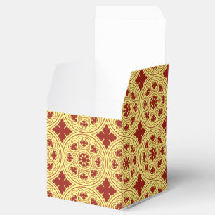 Medieval Romanesque Red Gult Rosette Flower Presentaskar